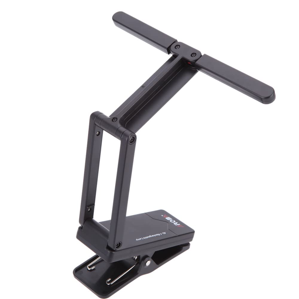 HUIOP AL-1 Lampada da leggio Ricaricabile con Clip per Pianoforte Luce da palco a LED Carica USB Portatile compatta Universale,Stand Lampada