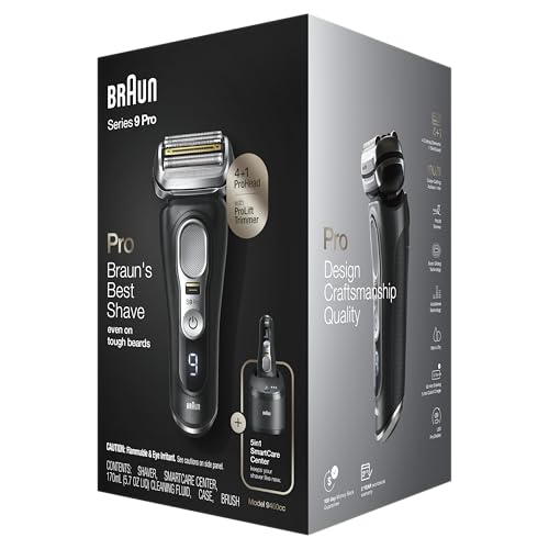 Image of Braun Series 9 Pro 9460cc Electric Razor, Waterproof Foil Shaver, Wet /Dry Use, ProLift Beard Trimmer, 5-in-1 Cleaning & Charging SmartCare Center