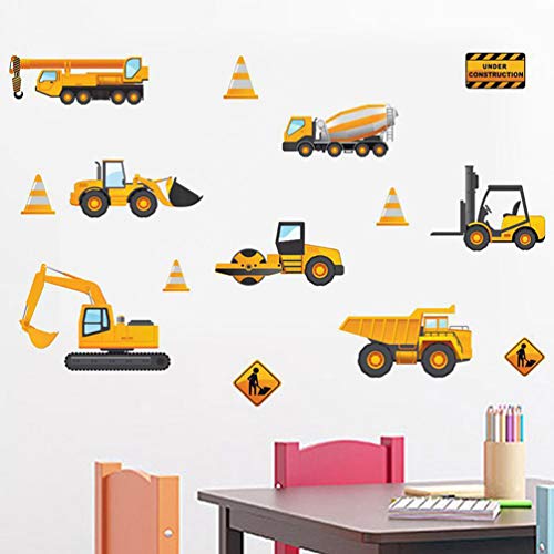 Adesivo de parede de construção Amosfun para construção de veículos, combinação livre, adesivo, deca