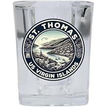 St. Thomas US Virgin Islands Souvenir Destination 2 Ounce Shot Glass Square Single