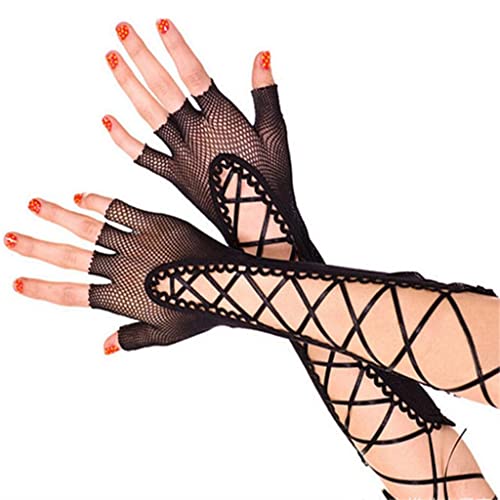 Feminine Long Mesh Fishing Finger Gloves Wedding Gloves Evening Dress Party Gloves2