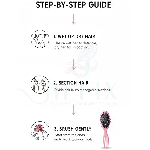 Image of Curly Hair Brush for Women & Men - Detangling Comb for Curly, Wavy, Thick & Textured Hair | Anti-Frizz, Wet & Dry Curl Defining Brush with Scalp Massage & Anti-Breakage Bristles - Pastel Pink