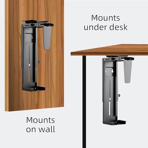 Pholiten Under Desk CPU Mount, Universal PC Wall Mount, 3.94 to 11.61 Inch Wide Computer Case CPU Hanger Holder, Adjustable 360 Swivel, Secure Lock, Max Load 44Lbs by Pholiten - Used condition - Image 5