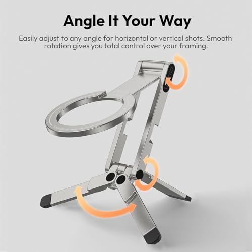 Image of ULANZI MA60 Magnetic Phone Tripod, Aluminium Mini Tripod for iPhone Silver