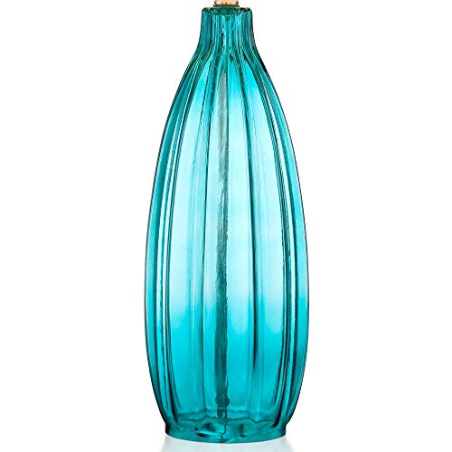 Lámparas de Mesa de Cristal Azul Fluted Set x2 30" Altura miniatura 5