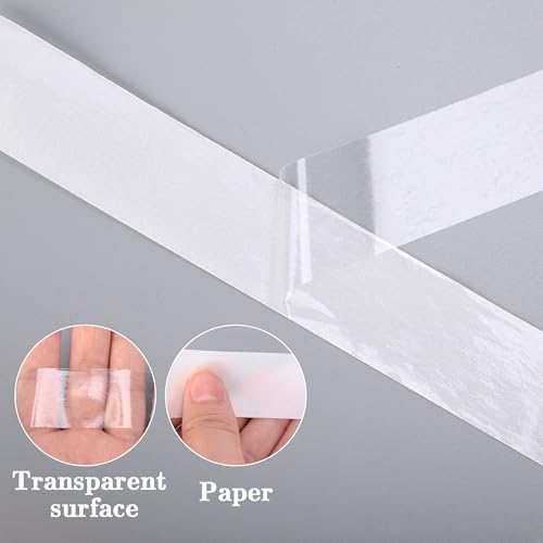 codree 80 jardas x 0,4 polegadas ferro dupla face transparente em fita de bainha - adesivo forte fus