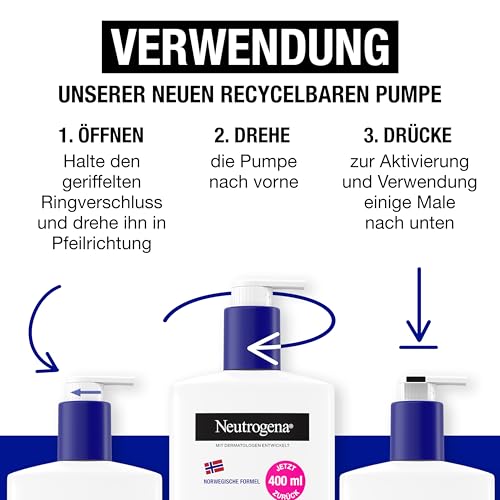 Neutrogena Norwegische Formel Deep Moisture sofort einziehende Bodylotion (400 ml) für mehr Feuchtigkeit bei trockener Haut, 400ml