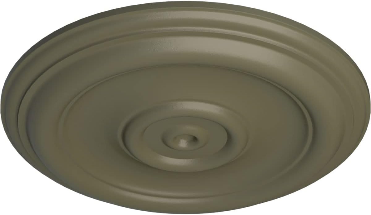 12"OD x 1"P Traditional Ceiling Medallion (Fits Canopies up to 2 3/4"), Hand-Painted Spartan Stone