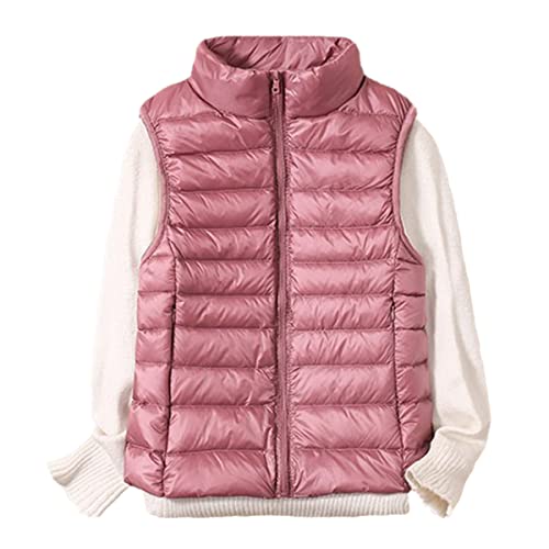 Doudoune sans manches femme ultra légère veste rose plumes canard taille M