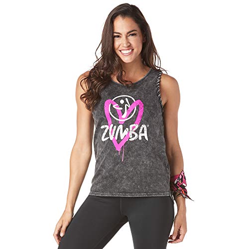 Zumba - Canotta da Donna da Allenamento Traspirante, Senza Maniche, Donna, Tank, Z1T01307, Nero B2B, M