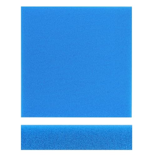 Wiltec Tapis Japonais filtrant - 50 x 50 x 10 cm / 20 ppi - Moyen - Filtre de Bassin et d'Aquarium pour Filtration Eau HMF - Couleur Bleue