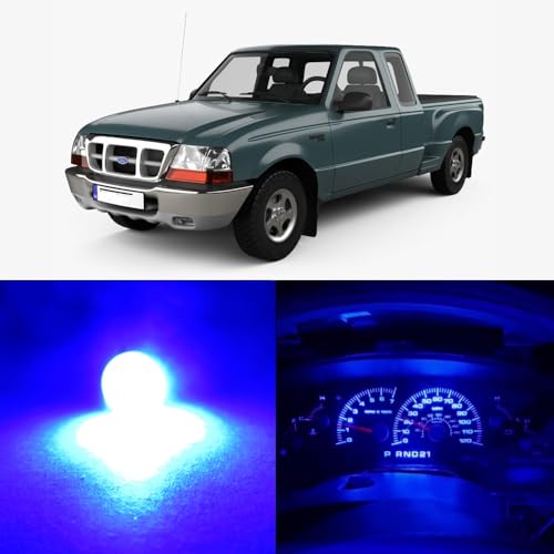 Image of WLJH High Bright Blue Awesome Looking Instrument Panel Cluster Gauge Lamp Full Led Light Bulb Package Kits for Ford Ranger 1995-2003,Pack of 25 | 3030 SMD, Dimmable, Direct Replacement, Warning Indicator Light, Instrument Backlighting, 25-Pack
