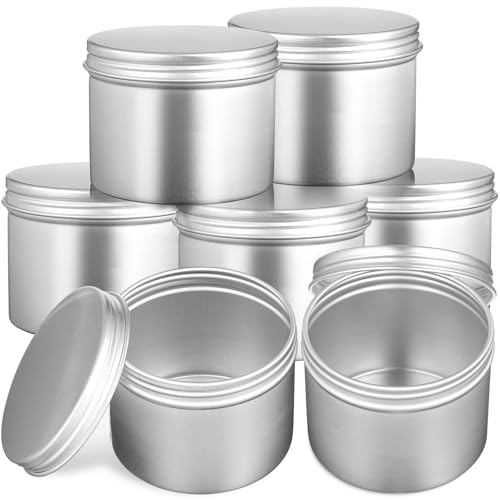 Hohopeti Boîtes en Aluminium Rondes Argentées Résistantes aux Chocs et Solides de 100 Ml 20 avec Couvercles Vissés Rangement de Bonbons et Bijoux