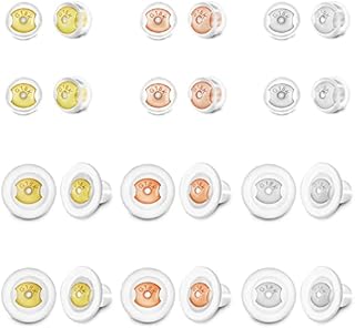 FineGood 18K Gold Earring Backs, Earring Backs Safety Backs Silicone Hypoallergenic Bullet Clutch Earring Backs for Studs