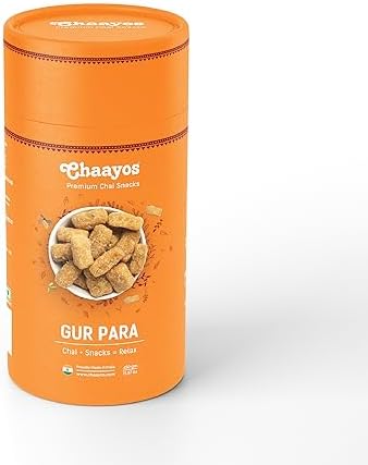 Chaayos Gur Para (450g Pack) | Chai Time Snack | Ready to Eat Gur Para Snacks | Mini Gur Para | Indian Namkeen Nashta | Authentic Regional Preparation | Traditional Indian Snacks | Party Snacks