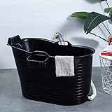 Schwänlein® Mobile Badewanne, Ideal für das kleines Badezimmer 97x55x63cm Stylisch und Stimmungsvoll (Schwarz)