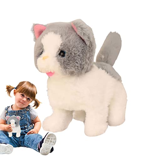 Gato de pelúcia interativo | Brinquedo de pelúcia de gatinho realista Favor de festa | Brinquedo de