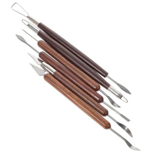 DOITOOL Crafting Essential: 6pcs Wood Ceramic Sculpture Carving Tools Kit for Clay Art Projects