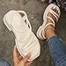 Thick-soled Casual Sandals for Women Summer Retro Fashion Roman Shoes (Ivory White,7)