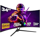 Gawfolk 34 Inch Ultrawide Curved Gaming Monitor, 1500R PC Screen 165hz WQHD 3440x1440p 21:9 Monitor, Curved Computer Display with FreeSync,PIP/PBP,1ms(MPRT),Support HDMI 2.1, DP 1.4