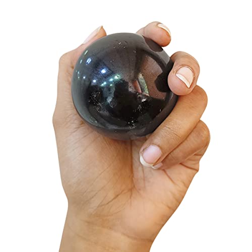 Image of Shubhanjali Feng Shui Black Tourmaline Crystal Sphere for Vastu 200-250 Gm Healing Gemstone Black Tourmaline Stones Ball for Meditation Focus Crysal at Home Dcor, Religious