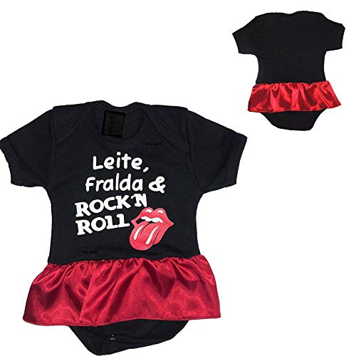 Bodie Bebê Menina Body Rock Moda Temático Mesversário Roupa de Bebe Envio Imediato (P)