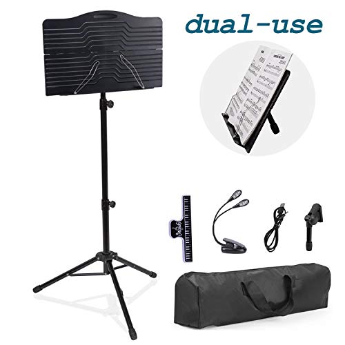 T-SIGN Dual-Use Sheet Music Stand, Tabletop Music Book Stand, Music Stand for Sheet