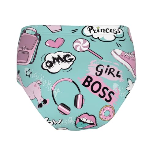 Pink Llama Pop Art Girls' Underwear Soft Cotton Little Girls Panties Comfort Briefs2