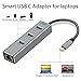 JAVONTEC USB C to Ethernet Adapter, USB 3.1 Type-C to 3 Port USB 3.0 Hub with RJ45 10/100/1000 Gigabit Ethernet LAN Wired Network Converter Compatible MacBook, Surface Go, HP Spectre and More