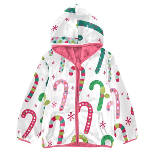 OTVEE Colorful Christmas Candy Kids Hoodie Jacket Fall Spring Full Zip Warm Outwear Coat