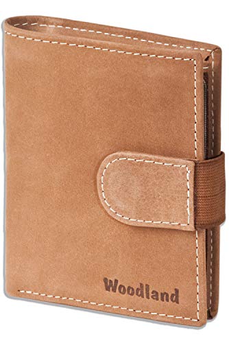 Woodland - billetera Super-compacto con XXL tarjeteros para 18 tarjetas hechas de aficionados no tratados en Cognac