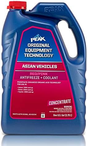 PEAK OET Extended Life Red/Pink Concentrate Antifreeze/Coolant for Asian Vehicles, 1 Gal.