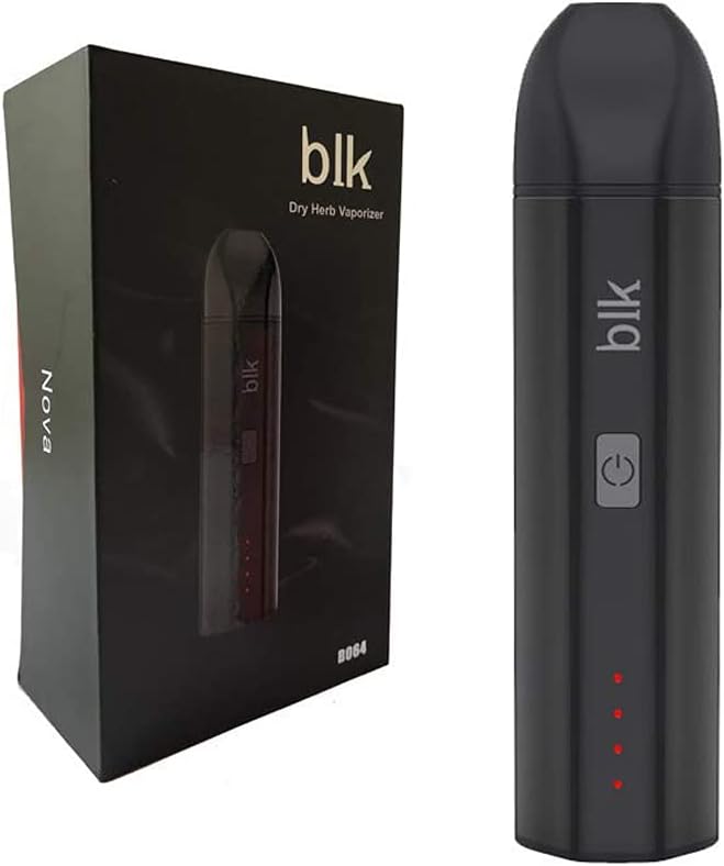 BLK NOVA Dry Herb Vaporizer 3-in-1 Large Ceramic Chamber 1600mAh Battery Advanced 4 Temperature Settings Portable and Innovative Design of Herbal Vaporizer(Black)