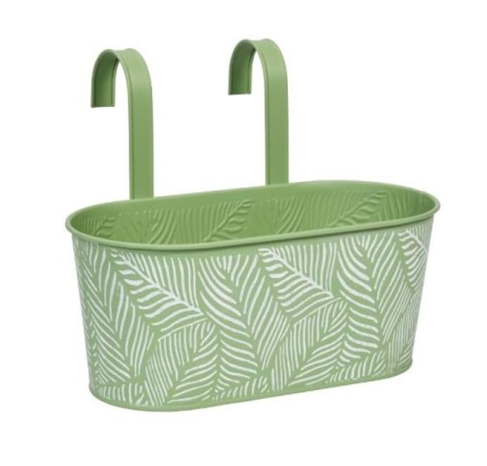 12in Fence & Balcony Hanging Planter - Fern - Sage