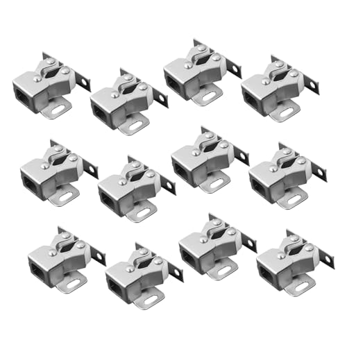 Angoily 12 piezas Pestillos Rodillos para Puertas de Armario Cierre Seguro Acero Inoxidable para Gabinetes y Fácil Instalación Uso Cocina y Muebles