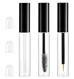 3Pcs Empty Mascara Tube and Wand, Empty Eyeliner Tube and Lip Gloss Tubes, Transparent Containers for DIY Cosmetics Castor Oil Eyeliner Lip Gloss (10ml)