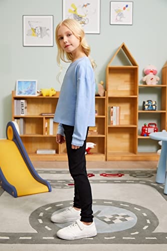 Arshiner Girls Casual Loose Swearshirt Kids Clothes Pullover Crop Tops Light Blue For 10-11 Years #TOP2