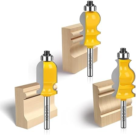 WSOOX 3PCS Architectural Molding Router Bit Set 3 Style Classical ...