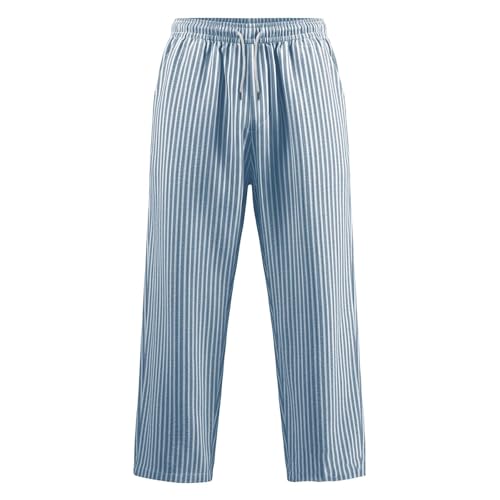Pantalon de jogging regular homme en lin noir avec cordon de serrage casual