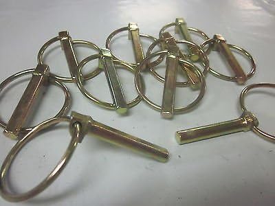 ~ 10 ~ GOLD 5/16 LYNCH PINS ATV FARM GARDEN STEEL TRACTOR TRAILER 3PT HITCH PIN