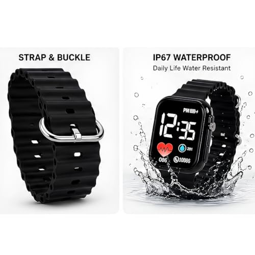 Image of XENTON Kids Digital Watch for Boys & Girls | LED Display Wrist Watch | One Touch Time & Date Display | Adjustable Strap | Lightweight Casual Watch for Kids Boys