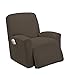 Stretch To Fit One Piece Lazy Boy Chair Recliner Slipcover, Stretch Fit Furniture Chair Recliner Cover With 3 Foam Pieces to Hid Extra Fabric, 4 ELASTIC STRAPS for Cover Stability (Taupe)