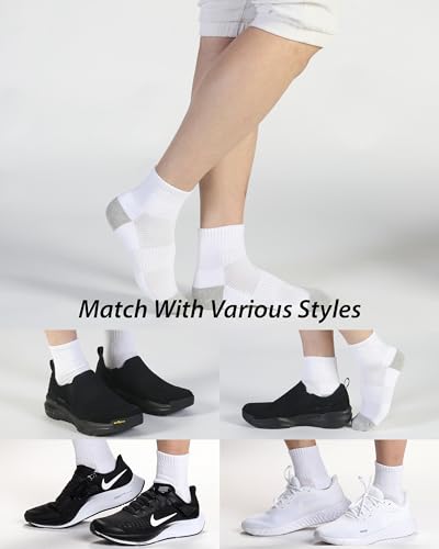 Image of Pro Mountain Wide Toe Box For Health Cotton Compression Ankle Socks Athletic Hiking Mesh Quarter Length No Logo