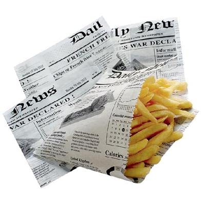 Mondial-Fete - 50 Cornets Frites Papier Alimentaire imprimé Journal - 13 x 13 cm Cover