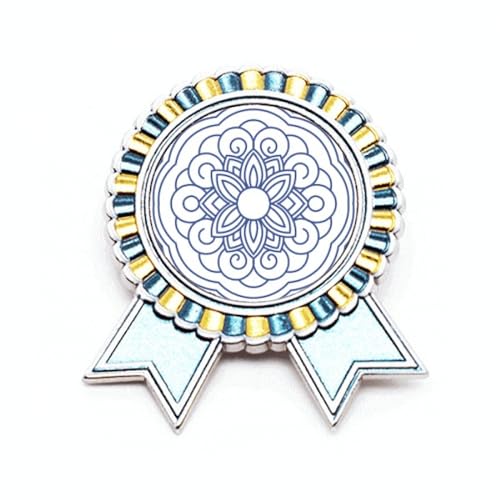 Broche chinoise fleur bleue M métal pour égayer une veste trop terne