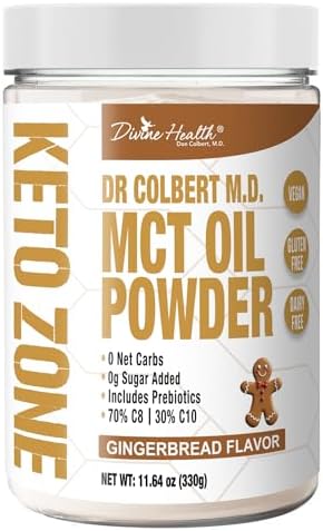 Divine Health Keto Zone® MCT Oil Powder | Gingerbread | 330 G | 3...
