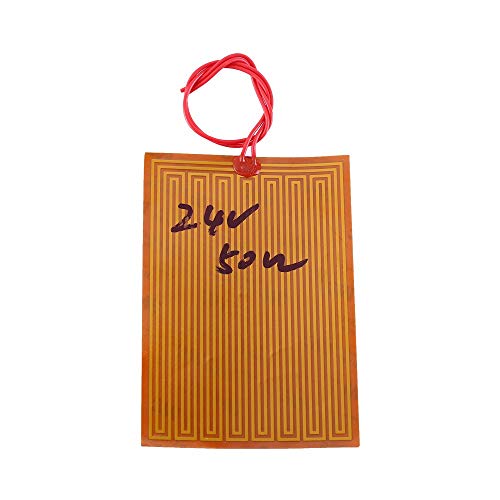 Polyimide Film Chauffage, 50W PI Polyimide Flexible Adhésif Film Chauffage 24V 95x135mm Cover