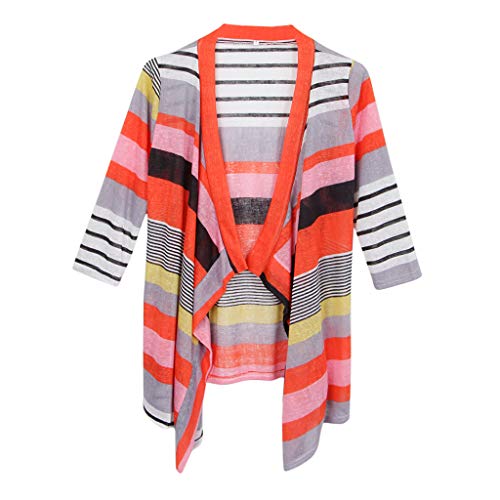 menolana Feminino 3/4 Manga Aberta Na Frente Kimono Cardigan Drape Cardigan Casaco Leve - M vermelho