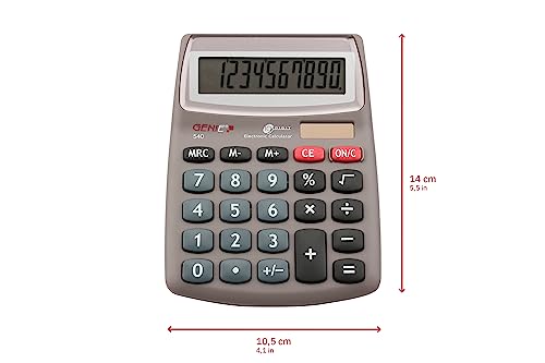 GENIE 540 10-stelliger Design-Tischrechner (Dual-Power (Solar und Batterie); kompakt) grau – Bild 3