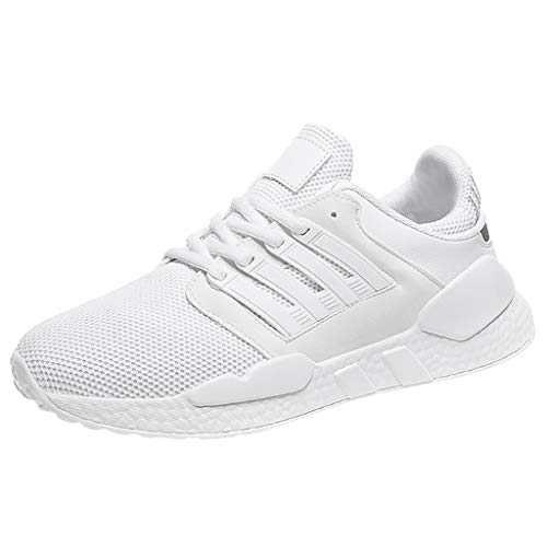 Gaowen Men s Simple Trendy Mesh Breathable Walking Shoes Outdoor Wearable Lightweight Casual Sneakers White (White, 9.5-10)